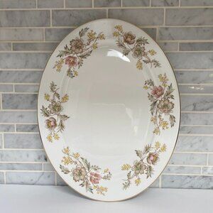 Johnson Brothers Snow White Dinnerware England Vintage Floral Oval Platter